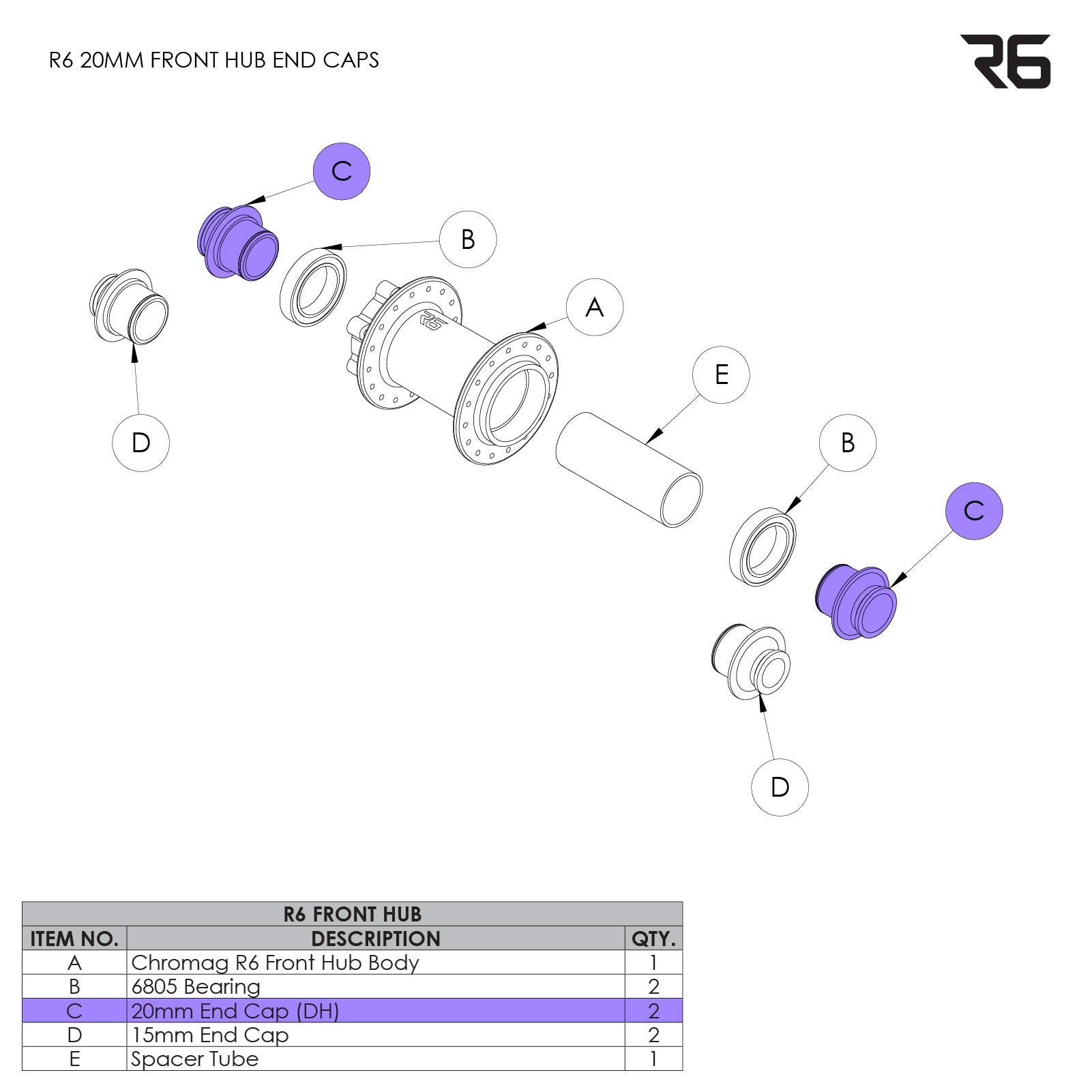 R6 Front Hub Parts – Chromag Bikes